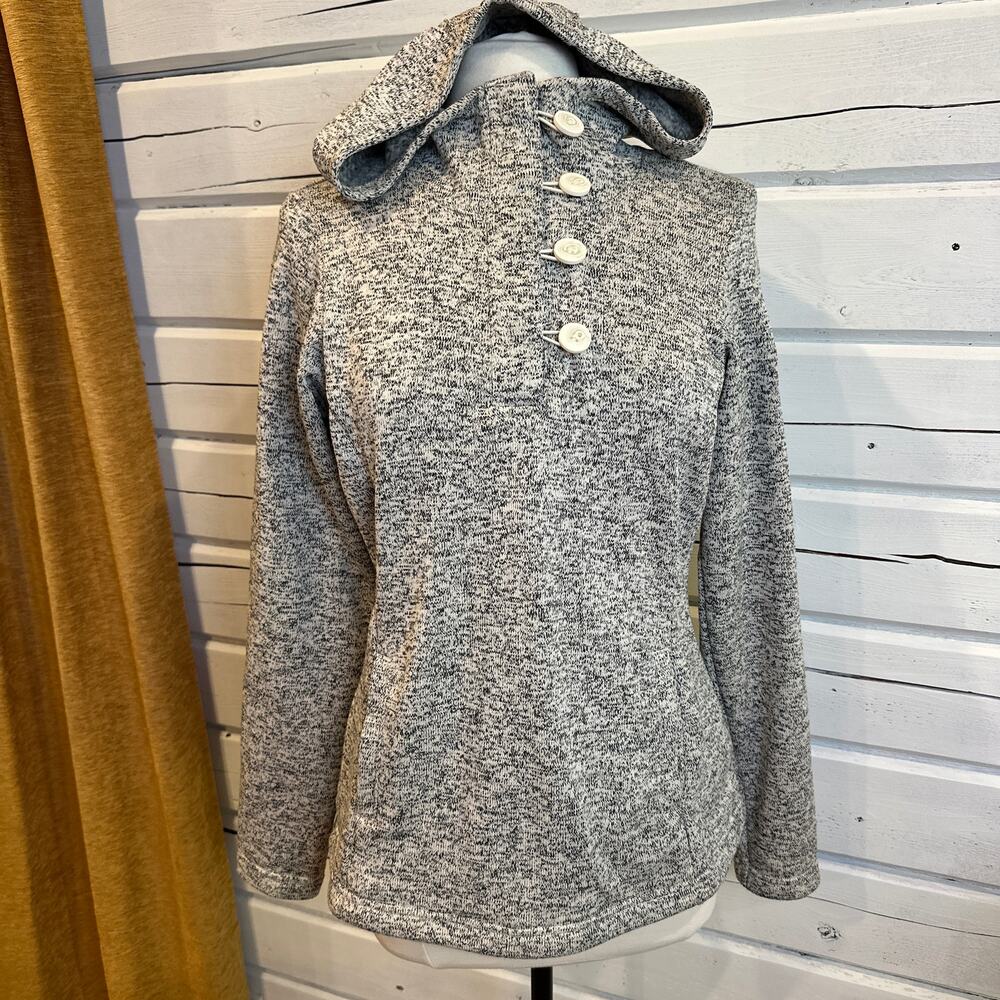 Columbia Gray Marled Hooded Pullover Sweatshirt Jacket Size M